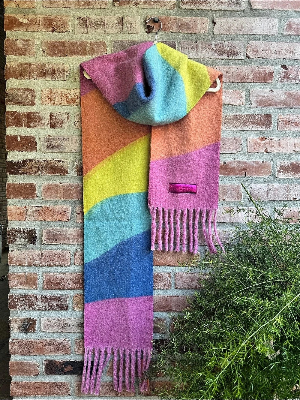 Kurt Geiger London Geometric Scarf Rainbow colors NWT